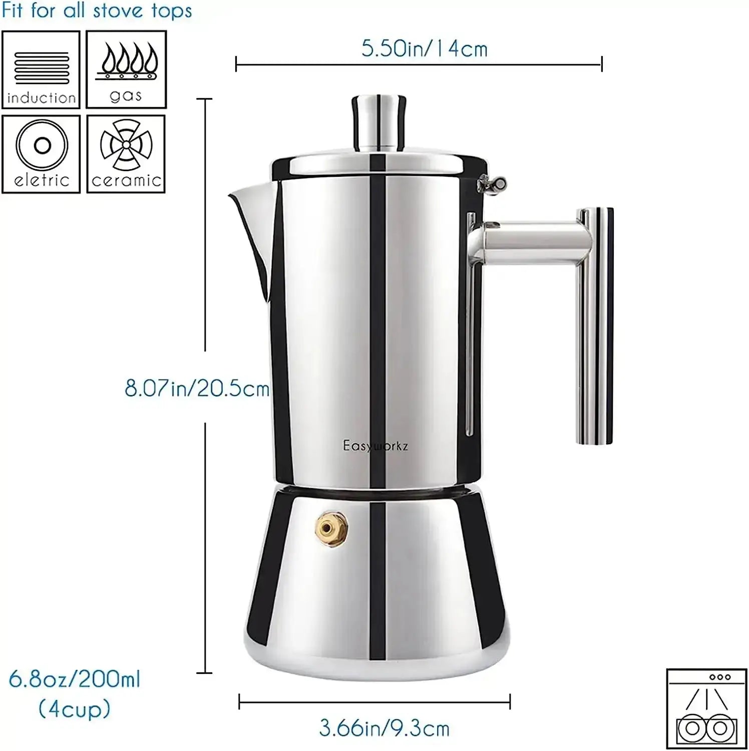 Stainless Steel Stovetop Espresso Maker – Authentic Italian Moka Pot