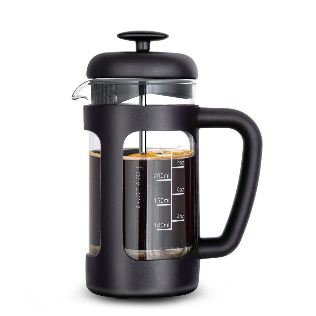 French Press  Coffee Tea Maker with Borosilicate Glass,Soft Grip Handle